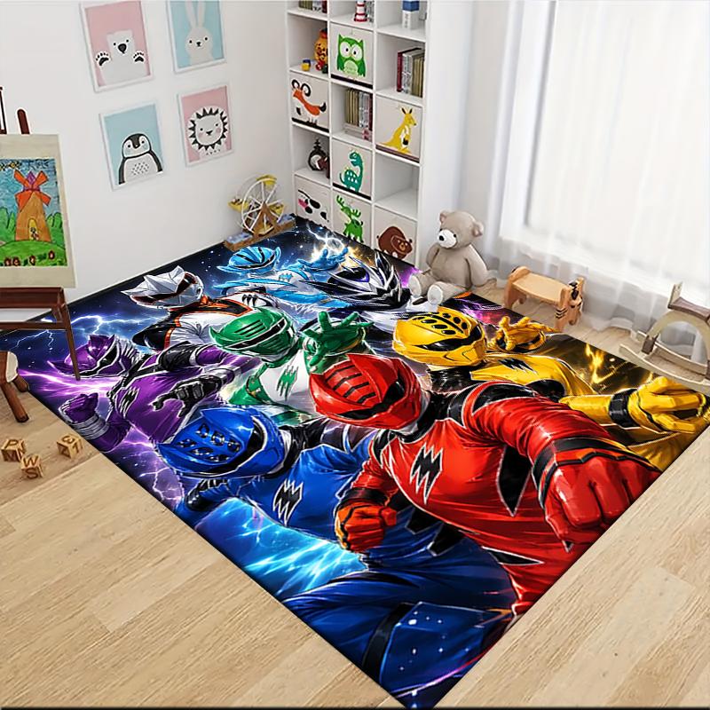 Power Rangers Teamup Carpet Rug Soft Washable Antislip Home Living Room Sofa Mats Personalized Christmas Rug