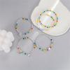 925 Silver Rainbow Beaded Bracelet Cute Little Bear Cloud Bracelet Women's Vintage Fashion Handwear Temperament Jewelry