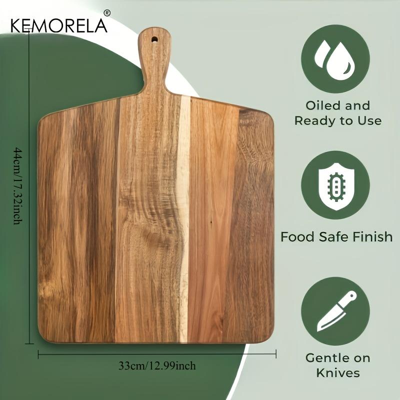 1/2 STÜCK Akazienholz Schneidebrett - für Fleisch, Gemüse, ungiftiger Metzgerblock Serviertablett, für Küchen-, Restaurant- & Heimgebrauch