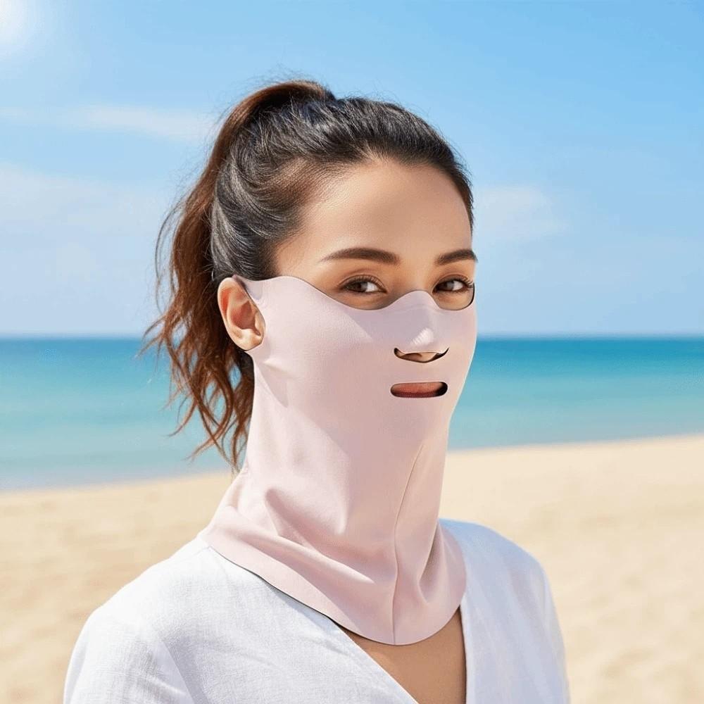 Polyester Face Sun Protection Nylon Breathable Sunshade Mask Daily Neck Sunscreen Mask  Beach