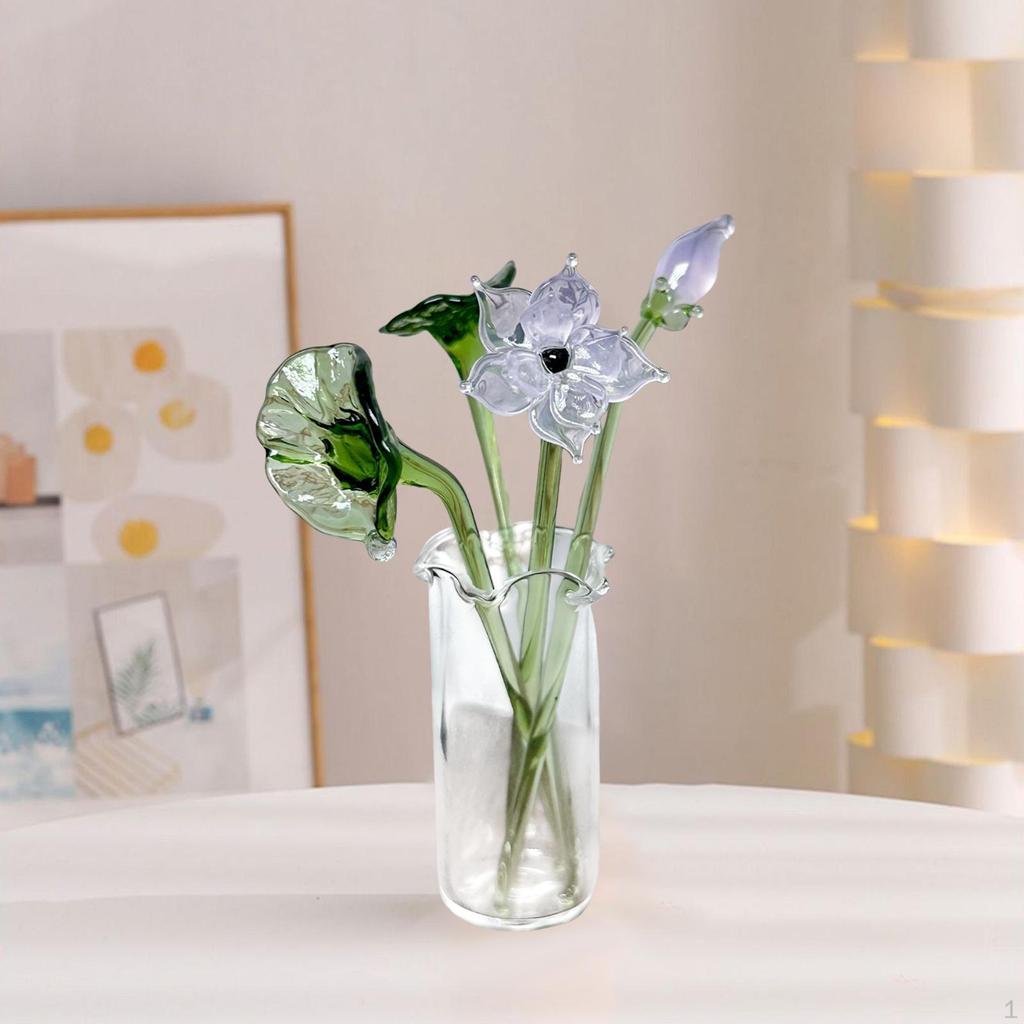 Artificial Flower Bouquet in Vase, Collectible Figurines for Home Decor Gifts