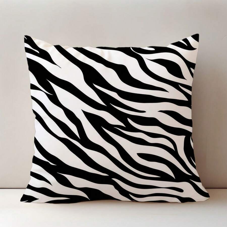 Zebra Streifen Muster Kissenbezug Schwarz und Weiß Tierdruck Dekorative Kissenhülle Modernes Zuhause Wohnzimmer Schlafzimmer Dekor