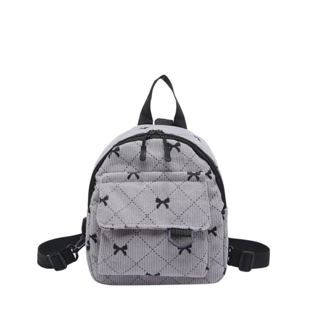 New Fashion Mini Backpack Bowknot Printed Sweet Cosmetic Bag Korean Version Storage Bag Ins Shoulder Bag Women Girls серый