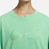 Nike T Shirts Women's Green Crew Neck Moderate Straight Fit DV8318-363