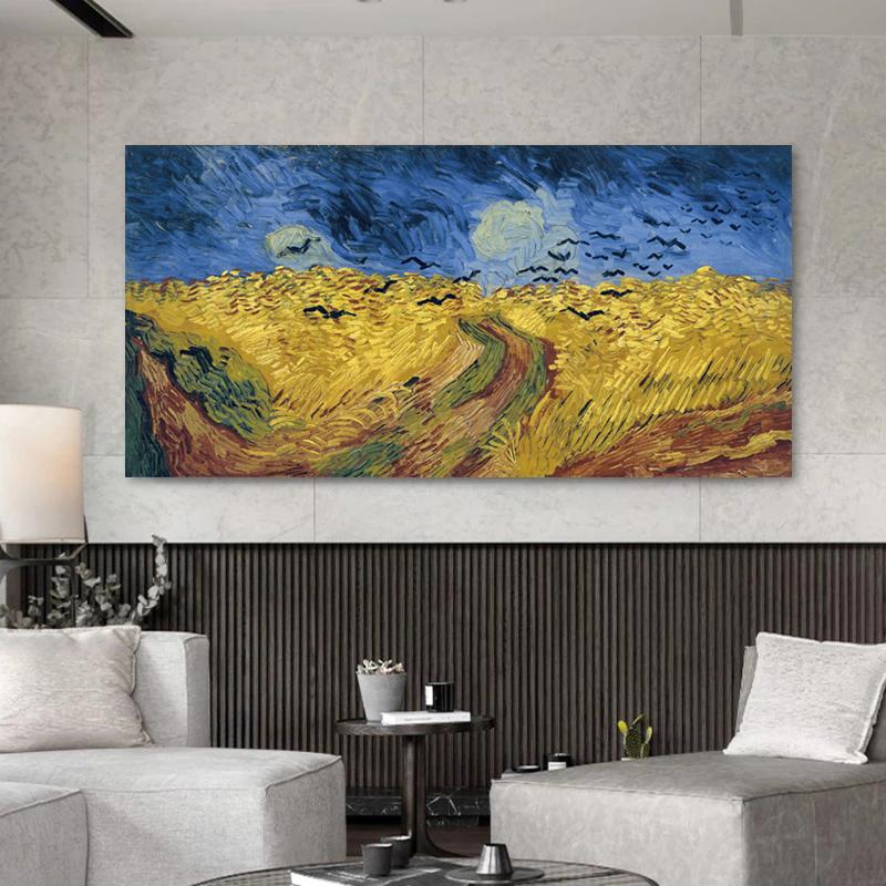 Van Gogh Weizenfeld mit Krähen, weltberühmte Gemälde-Reproduktionen an der Wand, Kunst, Leinwanddrucke, Landschaftsbild, Cuadros Decor