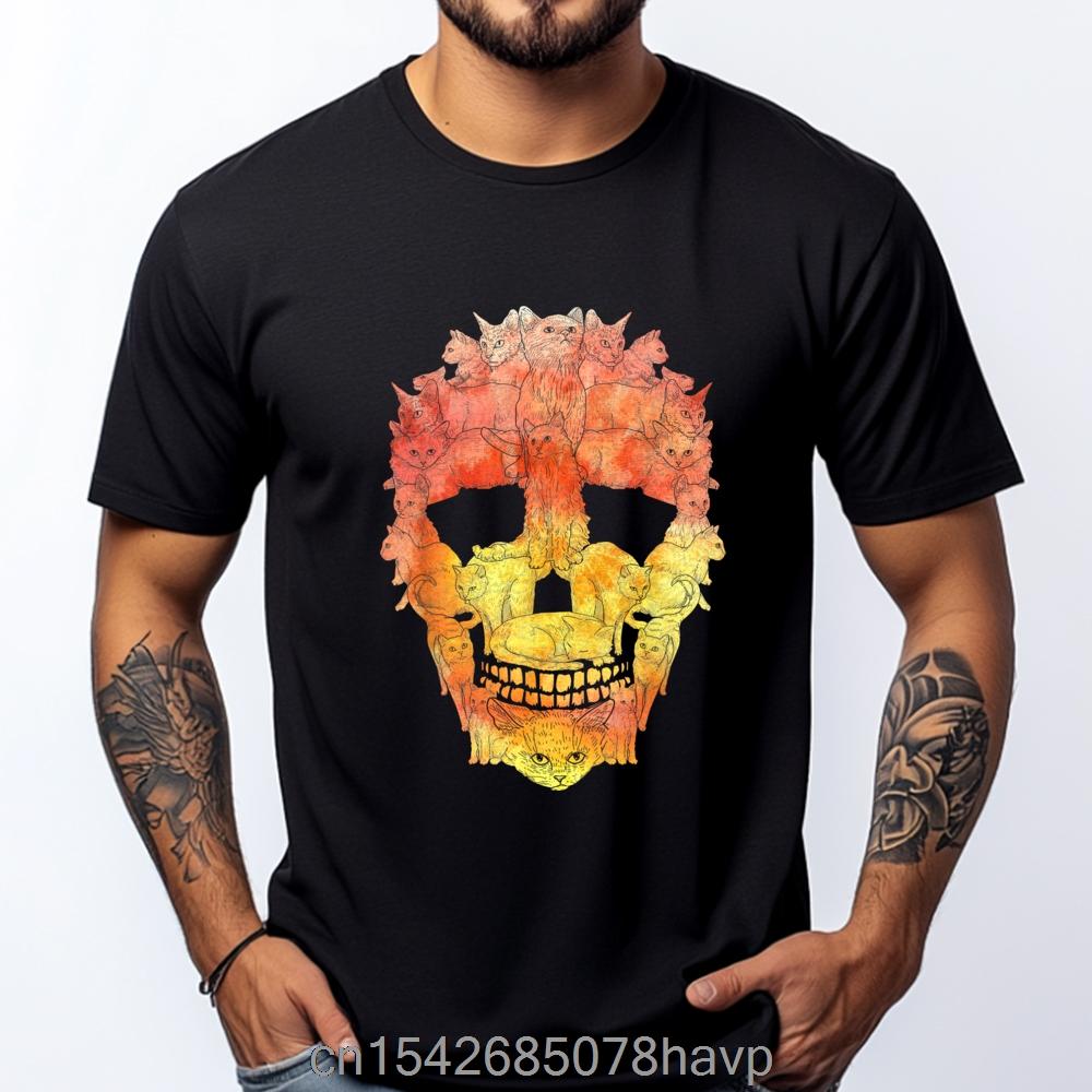 Graphic Tshirt Halloween Cat Skeleton Hand Grunge Starry Night Ghost Spooky Corgi Classic Printed Clothes
