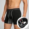 Men's Anti-Chafing Ice Silk Running Boxer Briefs - Quick-Dry, Long Leg, European Size, Plus Size
