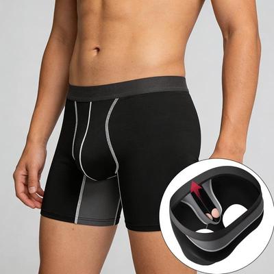 Men's Anti-Chafing Ice Silk Running Boxer Briefs - Quick-Dry, Long Leg, European Size, Plus Size