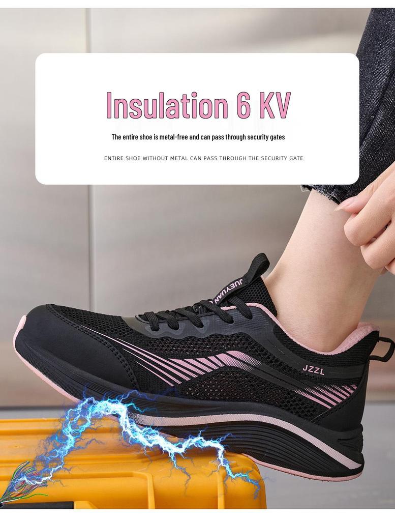 Chaussures de sécurité ultra-légères et respirantes pour femmes avec embout en plastique et semelle en EVA