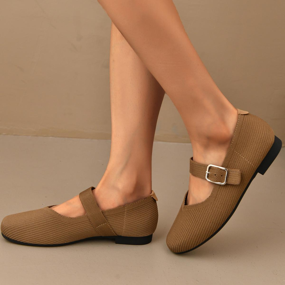 

Women s summer mesh breathable shoes large size fly-woven single shoes buckle design women s single shoes breathable comfortable shoes 43 хаки