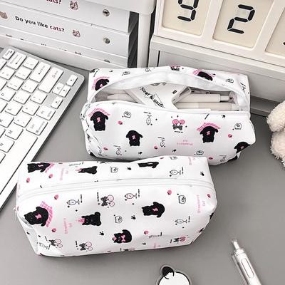 Large-capacity Rimple Pencil Case Animal Park Printed Pencil Case Large-capacity Student Stationery Storage Bag