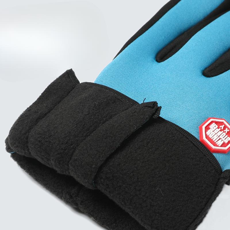 Outdoor Cycling Gloves for Spring and Autumn Men and Women Warm Plus Velvet Waterproof All-finger Fitness Cycling Touch Screen Gloves for Winter