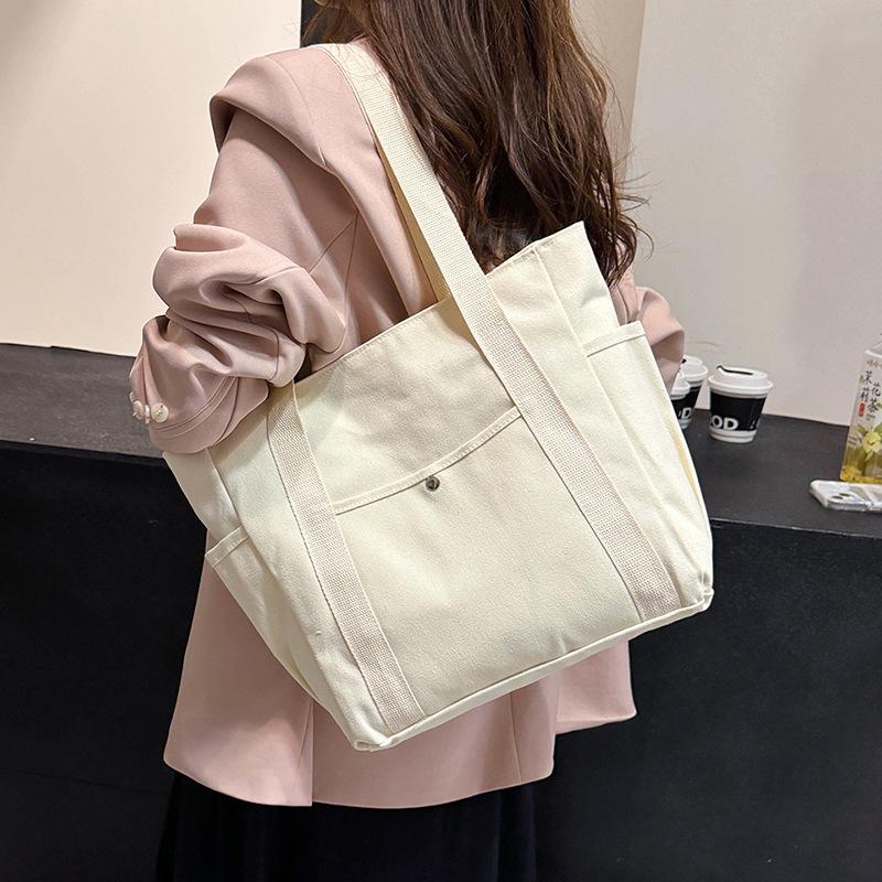 Women's Versatile Canvas Shoulder Bag – Large Capacity Handbag for Students & Commuters