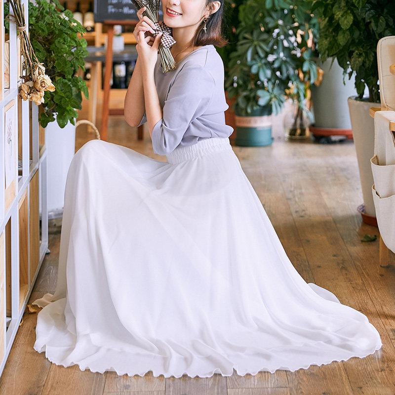 720 Degree Chiffon Skirt Women Long Skirt Dancers Practice Wear Solid Colour Ballet Gypsy Professional Stage Dance Dresses