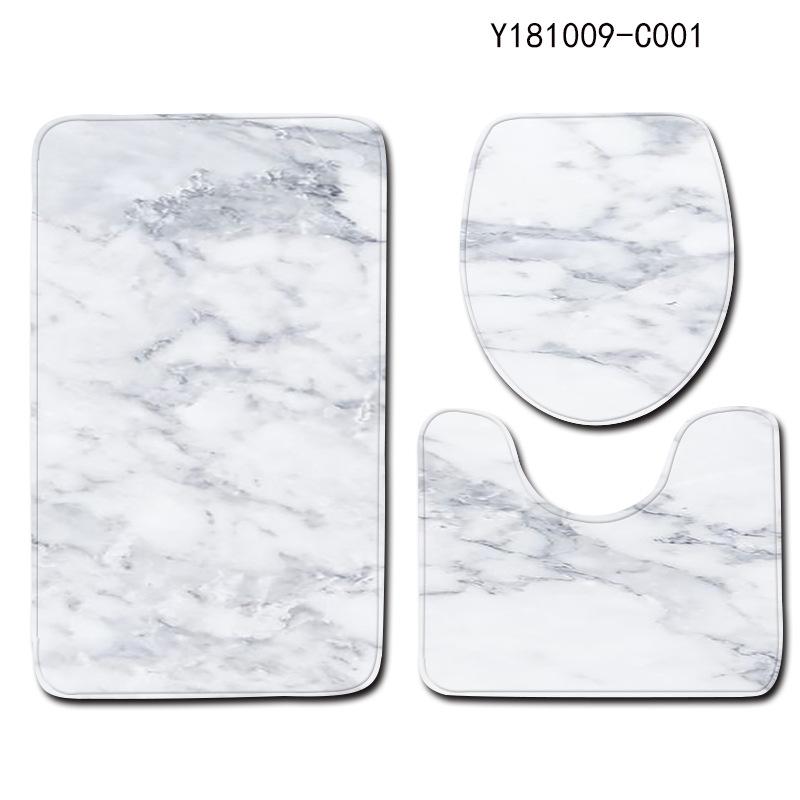 

Набор из 3 предметов для ванной с мраморным принтом, нескользящий впитывающий коврик для ванной, впитывающий коврик для душа и U-образный ковер