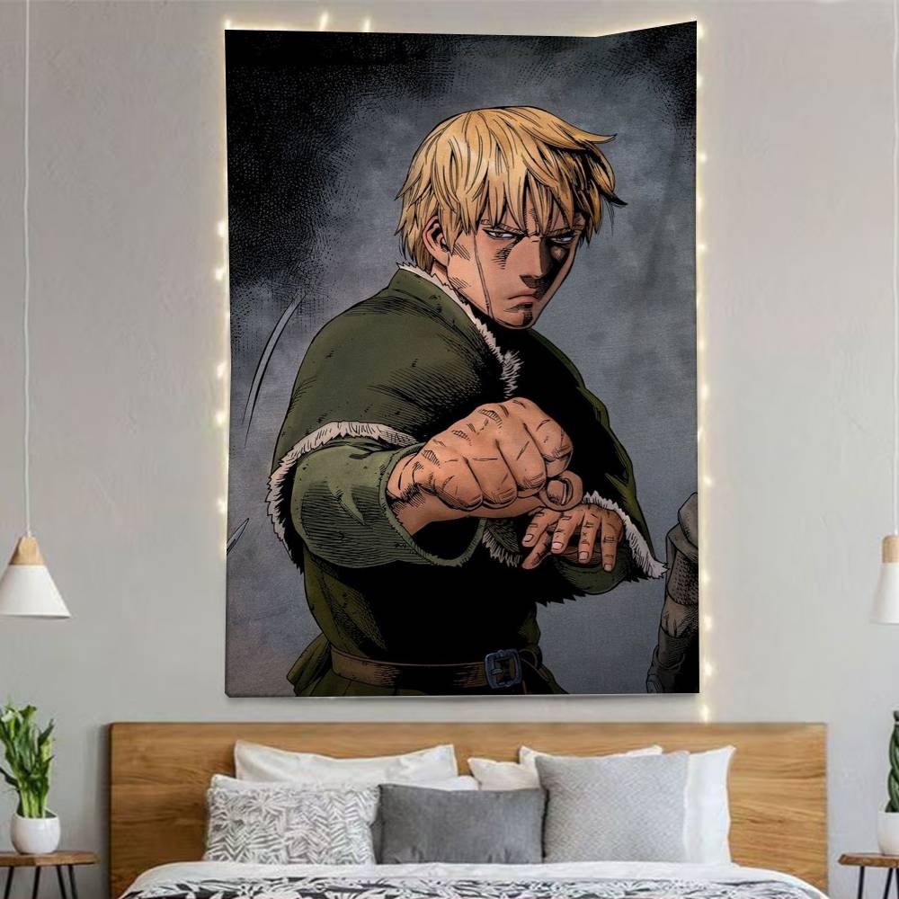 Hot Anime 2026 Vvinland Sagas Flags Wall Hanging Background Art Banner For Bedroom Home Outdoor Decor
