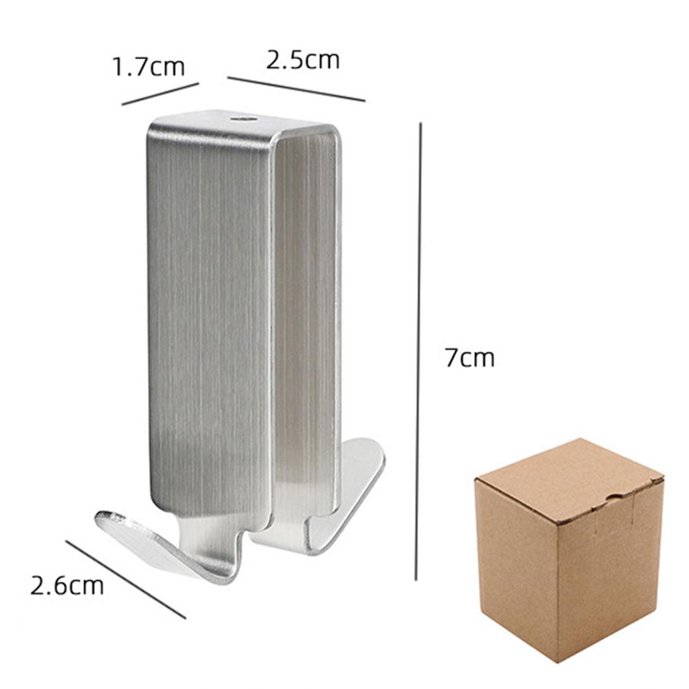 1pc Stainless Steel Double Side Hooks Bathroom Shower Door Hook Over Glass Door Shower Towel Rack For Glass Wall Or Glass Door