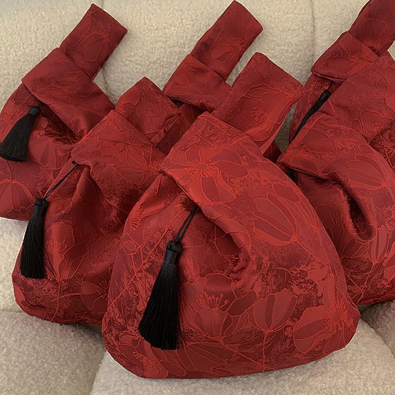 Gift Bags Wedding Favors Jacquard Fabric Boxes Tassel Wedding Candy Tote Bags