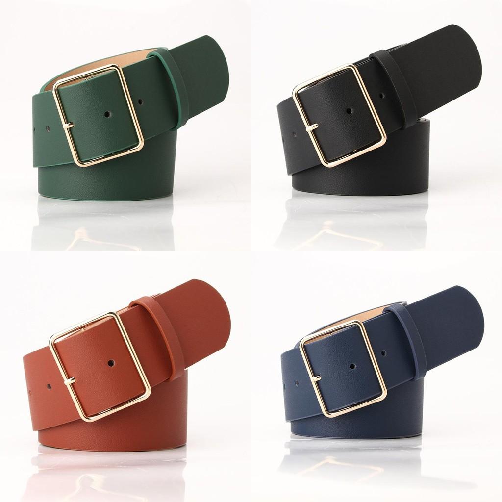 Fashion Ladies Leather Waist Belt With Square Buckle For Casual And Office Wear