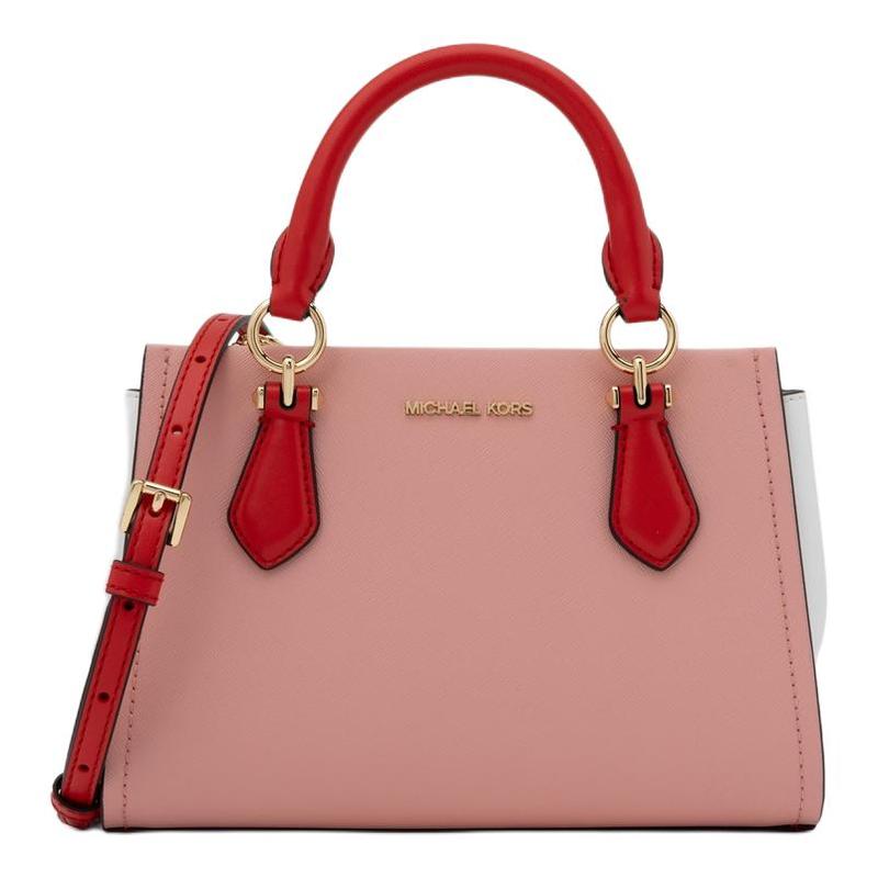 MICHAEL KORS MARILYN brand logo cowhide handbag small size unisex couple model pink розовый