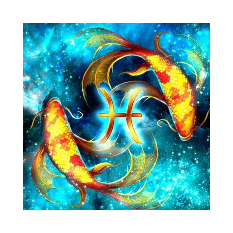 Peinture diamant 5D, cercle complet, mosaïque de dessin animé, peinture en cristal, Constellation, Art, décoration de salon et de chambre à coucher