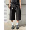 Suit shorts men's design women's loose casual old money new pleated cropped pants texture straight American stripes no