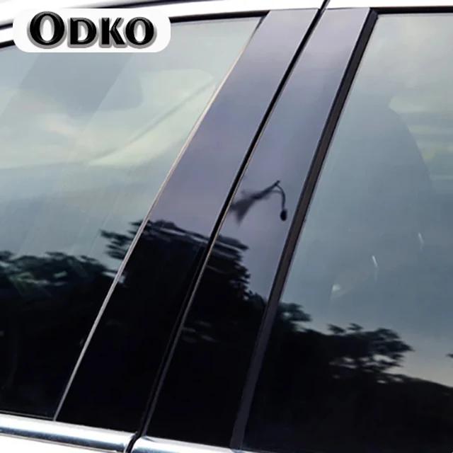 10Pcs/Set Carbon Fiber Car Window Door Column B C Pillars Post Cover Trim Mirror Stickers For Hyundai Sonata YF I45 2010-2014