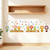 Autocollant d'angle de mur floral herbe verte Fleurs Papillons Base d'herbe Ligne de plinthe Autocollants muraux pour salon chambre à coucher salle à manger