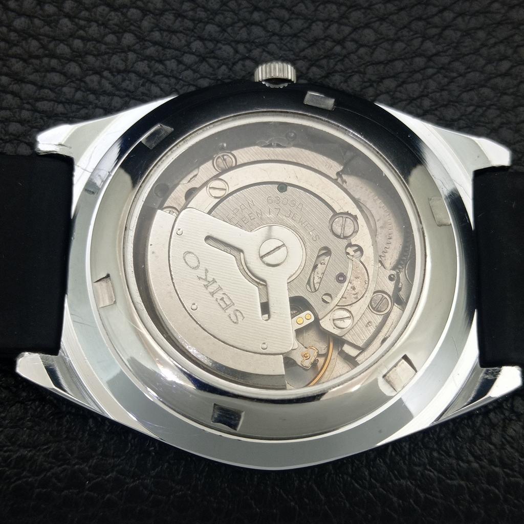VINTAGE REFURBISHED SEIKO 5 AUTOMATIC 6309A JAPAN MENS BLACK WATCH a442616-1