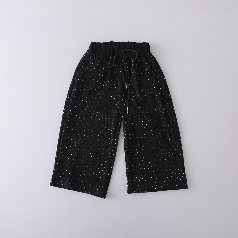 Girls' 2026 Summer Denim Star Two-Piece Set: Short Sleeve Top & Loose Long Pants