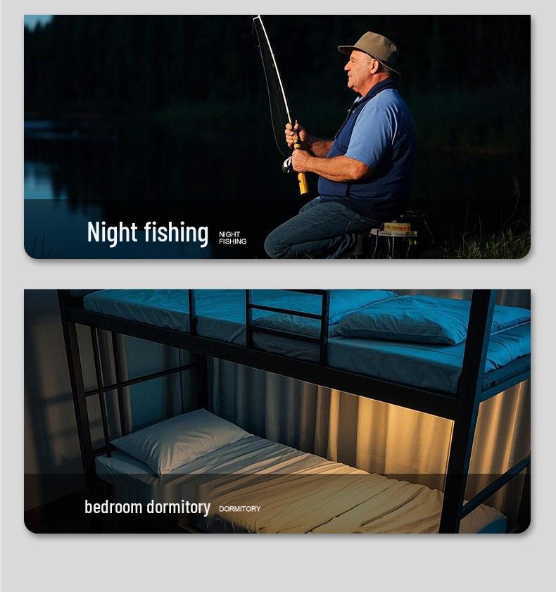 Portable Camping Ceiling Fan with Super Bright Light, USB Rechargeable, Three-Color Dimming, and Powerful Wind.