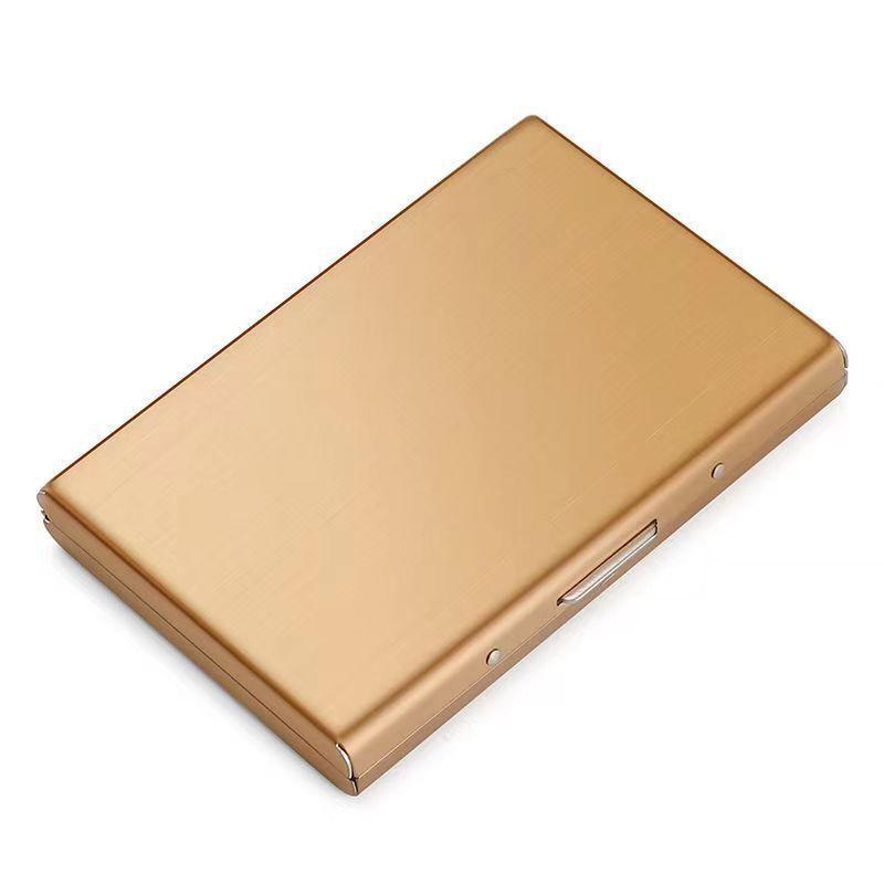 Black Stainless Steel Case Slim Blocking Wallet ID Credit Card Holder Men