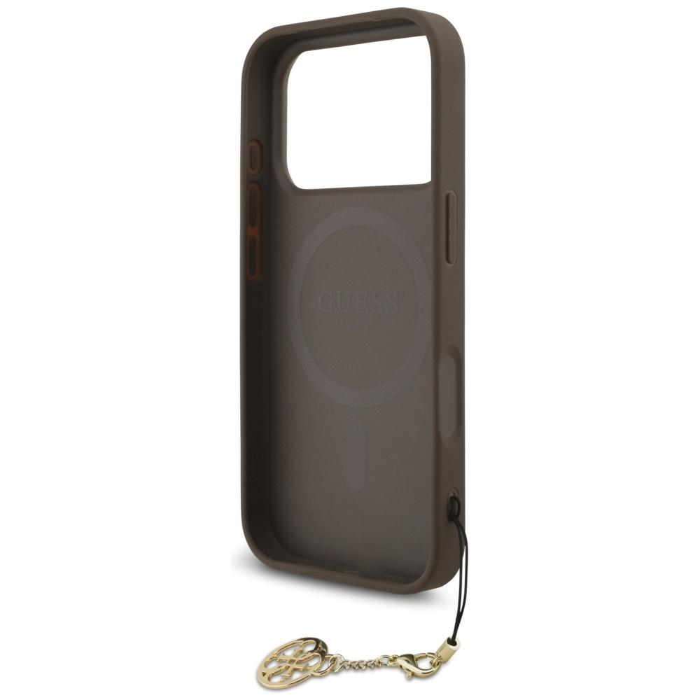 Guess 4G Charms Collection MagSafe case for iPhone 17 Pro brown