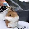 8cm Süßer Mini-Hamster Anhänger Schlüsselanhänger Kinder Luxus Echter Nerz Pelz Puppe Spielzeug Tasche Auto Schlüssel Anhänger Schmuckstück Schlüsselanhänger Anhänger Geschenke