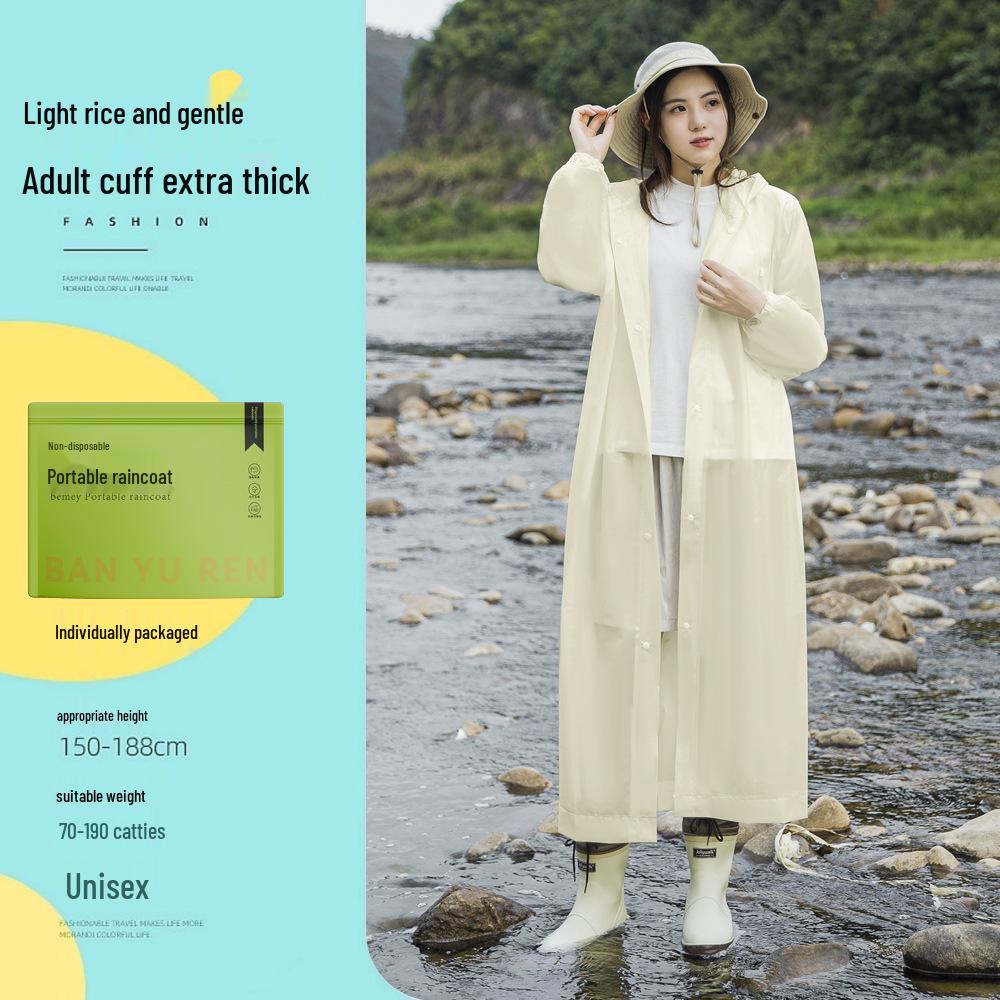 Reusable Full-Length Women's Raincoat for Outdoor Use