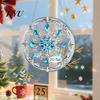 Transparent Christmas Tree Ornaments 2D Acrylic Hanging Ornaments, Stained Glass Style Snowman Santa Snowflake Indoor Party Supplies Window
