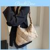 Large Capacity Downy Cloud Casual Lightweight Diamond Plaid Embroidery Chic Handheld Crossbody Underarm Bag
