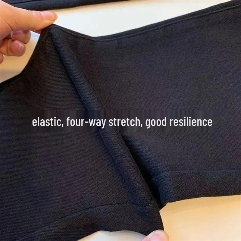Women's High-Waisted Black Stretchy Flared Jeans for Pear-Shaped Figures - Spring/Autumn Style, Slimming, Micro-Flare, Long Pants