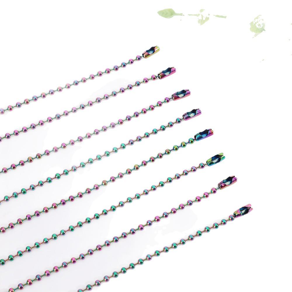 Colorful Iridescent Glass Bead Chain for Plush Toys and DIY Jewelry Accessories