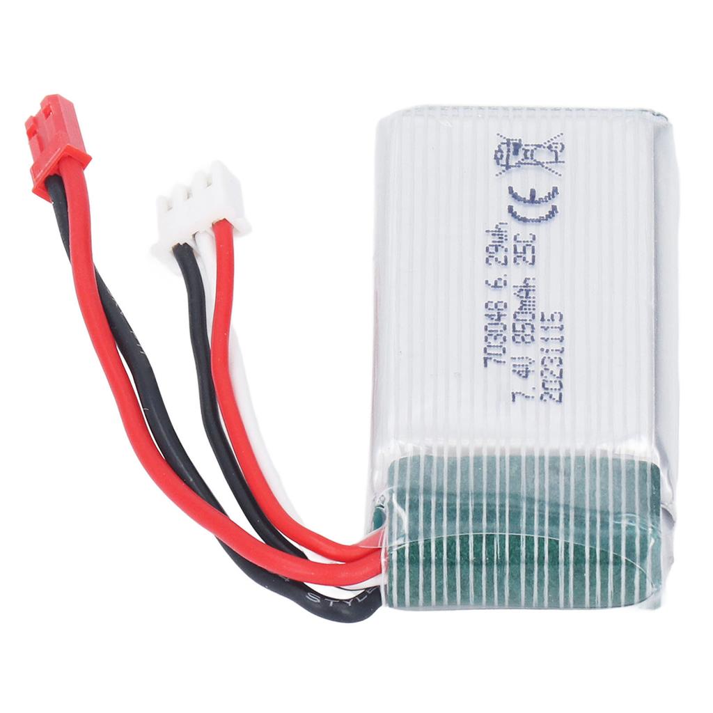 7.4V 850mAh Lithium Battery with JST Red Plug Replacement 703048 Lithium Battery for WLtoys V912