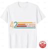 42 Antwort auf das Leben das Universum und Alles Retro Vintage Streifen Grafik T-Shirt Sci-Fi Buch Fan Baumwolle Locker Kurzarm T-Shirt