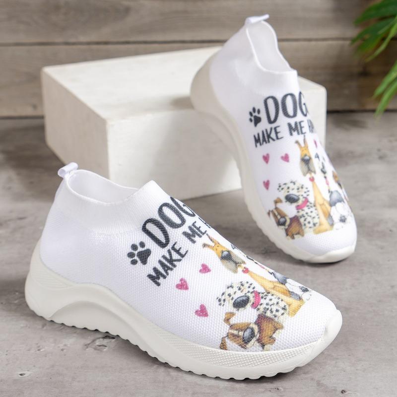 Modne trampki damskie z nadrukiem roślinnym oddychające wsuwane trampki wsuwane damskie buty wulkanizowane siatkowe buty do chodzenia na zewnątrz trampki