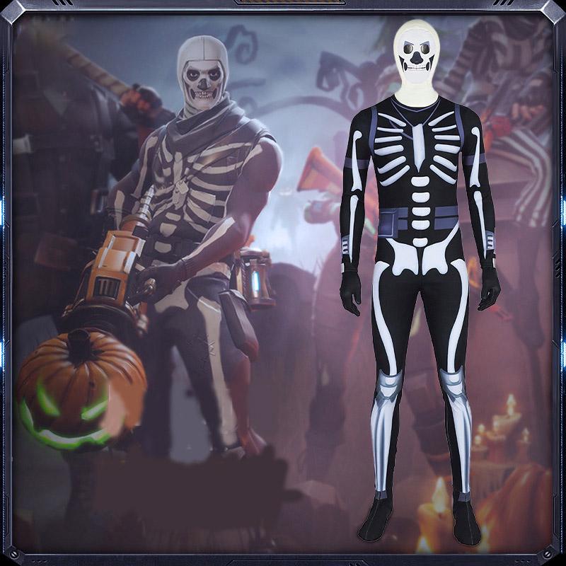 

Trooper Costume Skull Halloween Dress Boysgirls Fancy Party Cosplay Full Set(Jumpsuit+mask+gloves),140