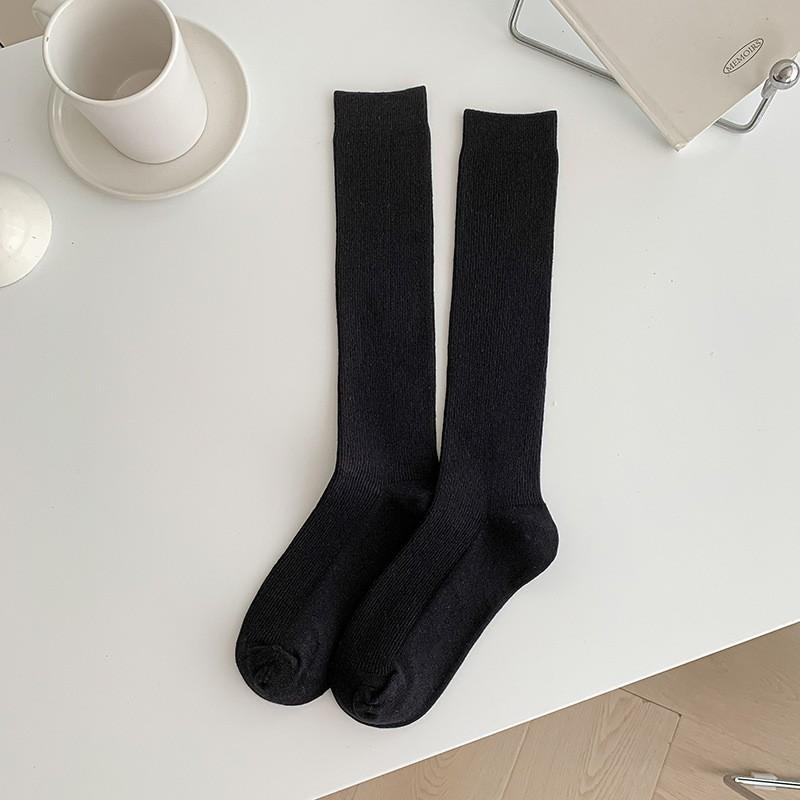 Socks Pure Cotton Calf Socks Pressure Thin High Stockings Cotton Double Needle Boneless Stacking Socks