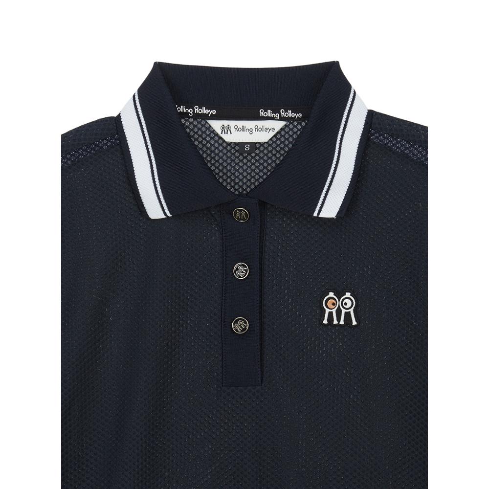 ROLLINGROLLEYE Women'S Waffle Patch Polo Shirt
