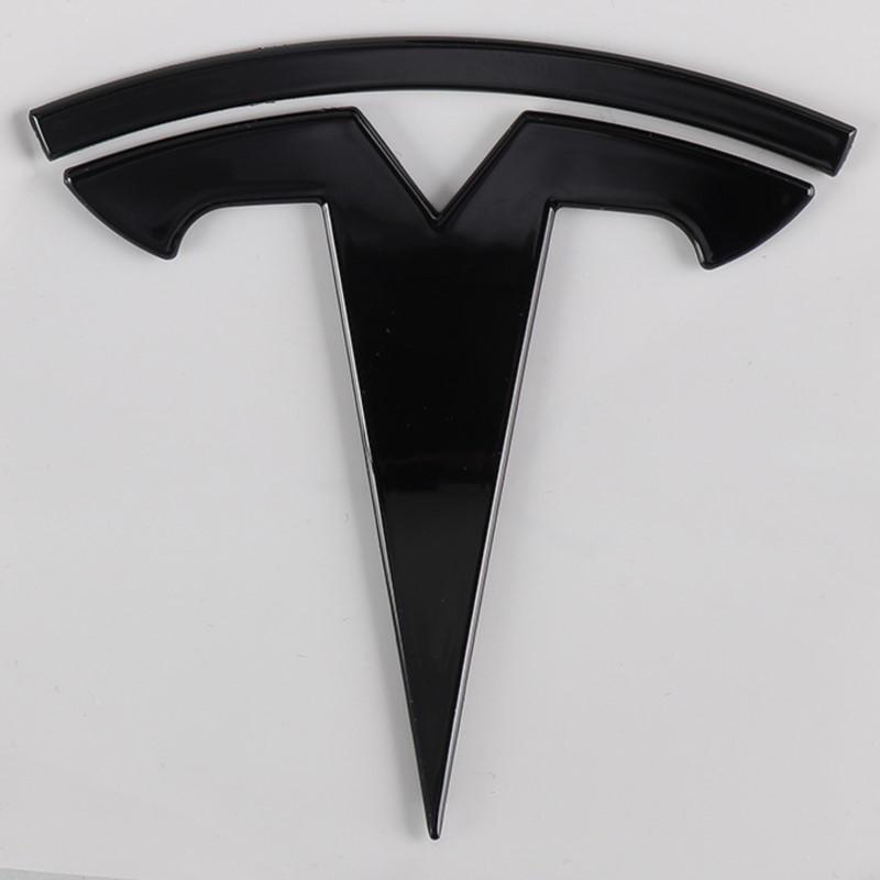 For Tesla Model 3 Mode Y Zinc Alloy Car Front Hood Logo Sticker Styling Auto Body Rear Trunk Emblem With Radian Accessories