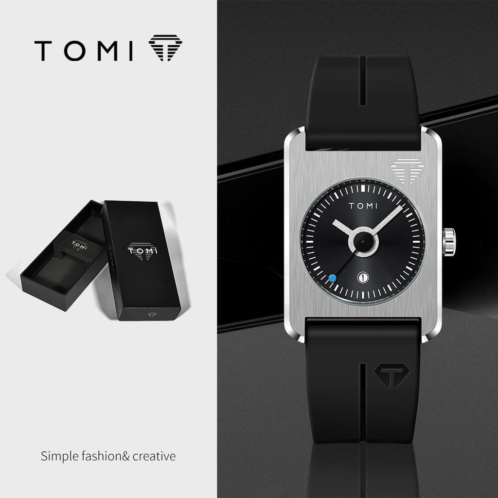 TOMI Square Calendar Watch - Korean Style Student Strap Watch