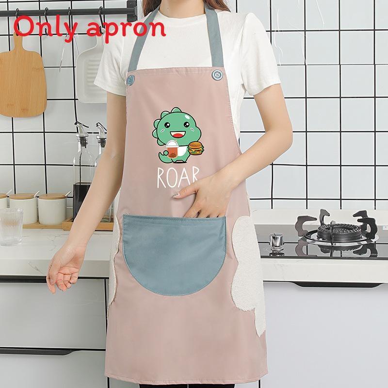 Dinosaur Waterproof Pvc Apron For Women Children Kitchen Cooking Splashresistant Apron