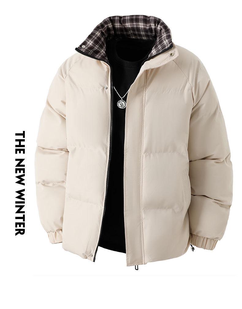 Herren Floral-Karo Knopfleistenjacke - Verdickt, Warme Baumwolle, Locker Übergröße, Hong Kong Stil Oberbekleidung für Herbst und Winter