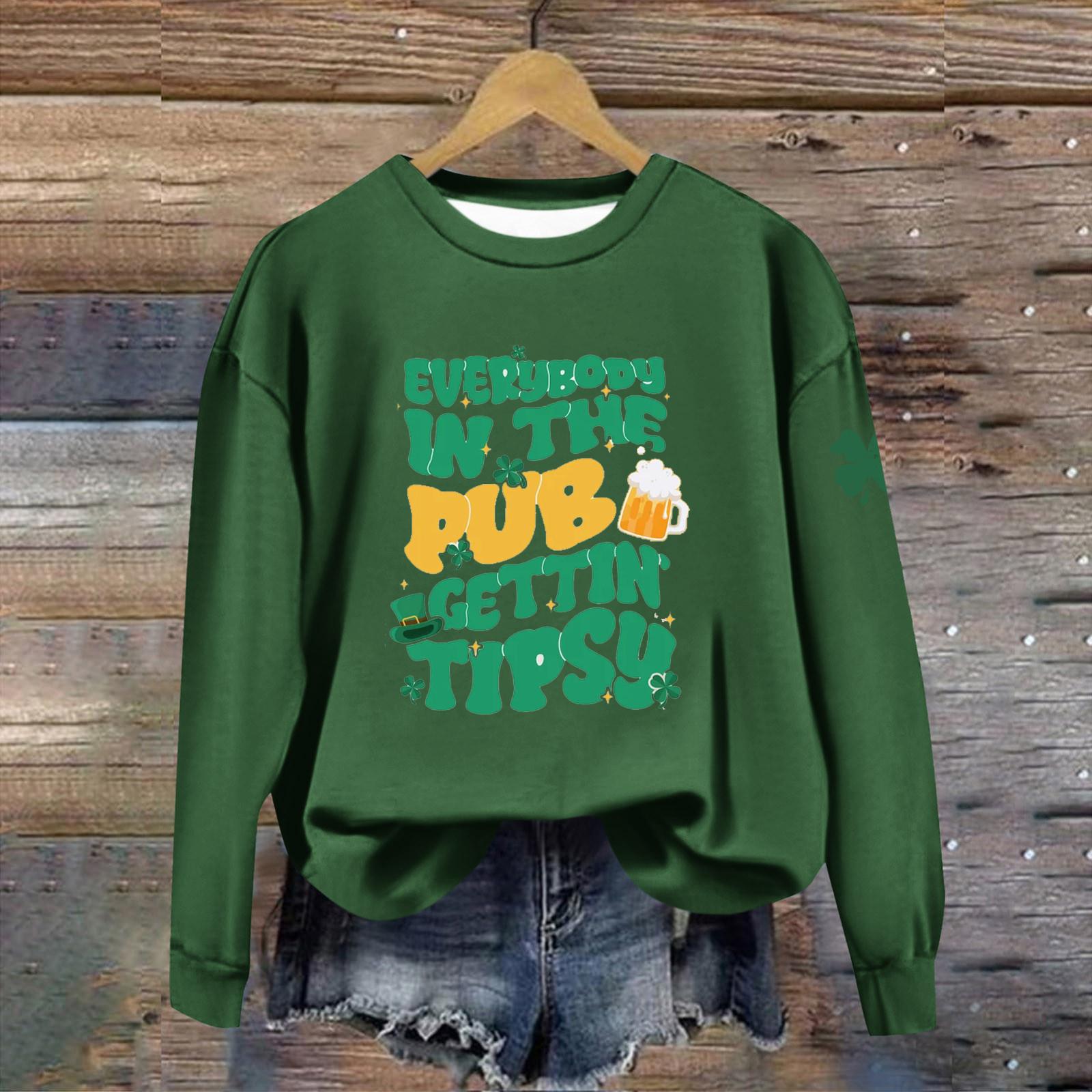 

Женская повседневная модная блузка с длинным рукавом и круглым вырезом, пуловер с принтом L армия зеленый